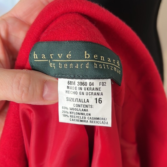Harve Benard Red Cashmere Jacket size 16 NWT - Picture 5 of 6
